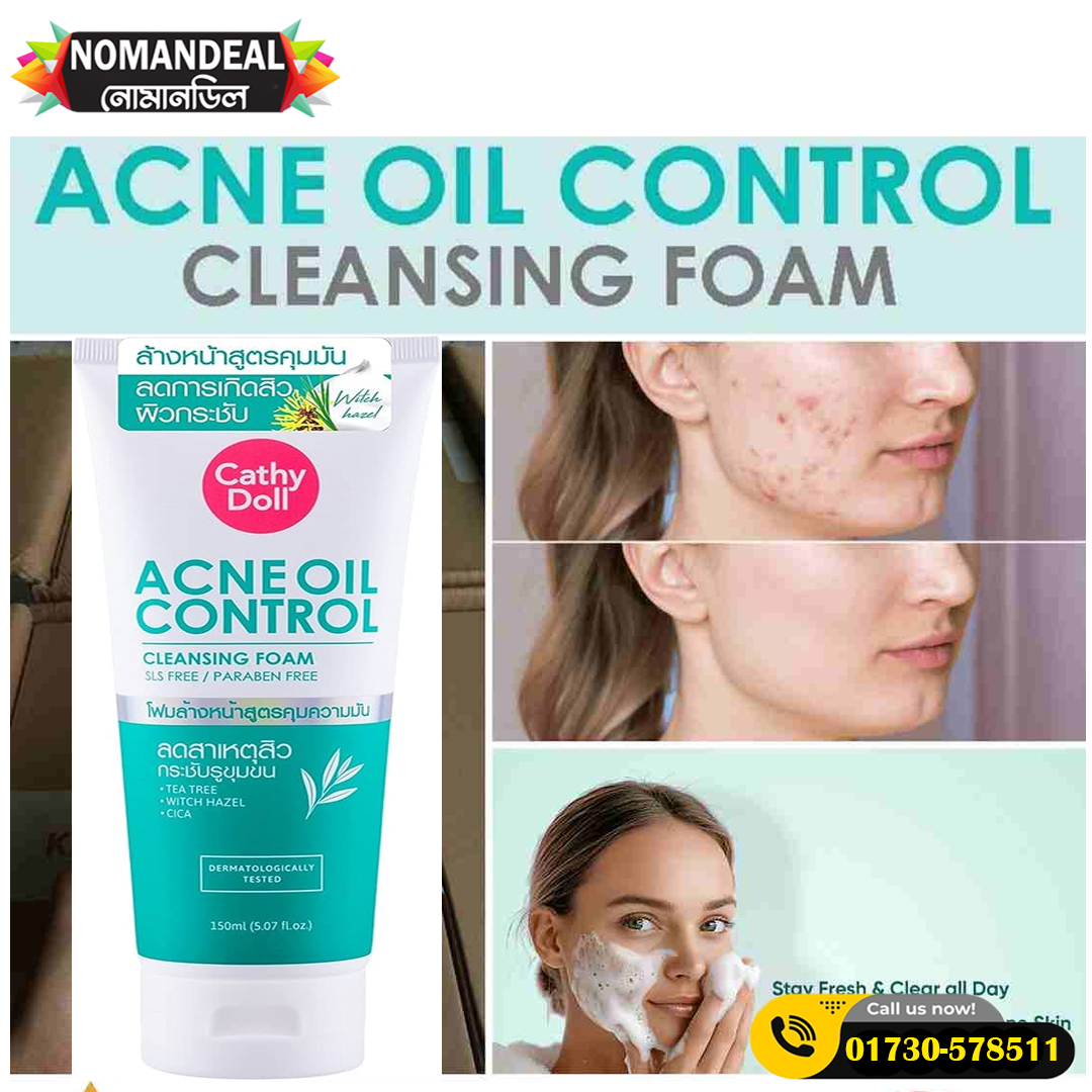 Acne Oil Control Cleansing Foam 150ml Cathy Doll Face Wash (Made In Thailand)